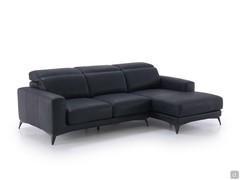 Sofa Newport with chaise longue, high feet and squared armrest model B2