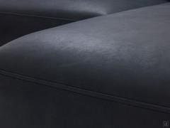 Detail of Retro leather col.304, one of the many covers with which the sofa can be customized Newport