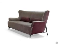 Doyle sofa with two-tone upholstery in fabric and leather