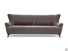 Doyle linear sofa in two-tone upholstery, with comfortable lumbar cushions that match the backrest back 