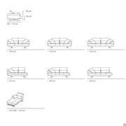 Axel sofa with sliding backrests - models and measurements