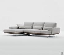 Axel sofa with sliding backrests in bi-colour version