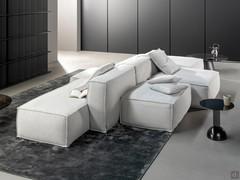 Designer sectional sofa Peanut B by Bonaldo set up as a large central element with a shared backrest