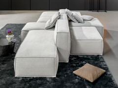 Designer sectional sofa Peanut B by Bonaldo, coverable in fabric, leatherette or leather