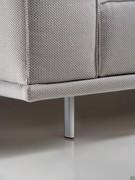 Chromed metal foot, one of the two versions available on the Aliseo sofa