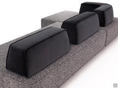 Back view of sofa backrest Prisma ideal for center room placement