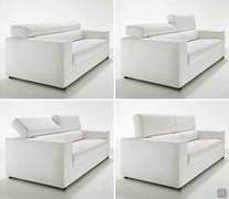 Linear Zenzero sofa with reclining headrest