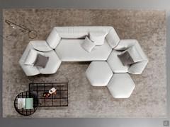 Bird's-eye view of the Panorama New sectional sofa, highlighting the geometric shapes and almost unlimited customizability