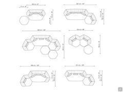 Panorama New sectional sofa with hexagonal elements - Some examples of compositions to demonstrate the creative liberty offered by the Panorama New elements 