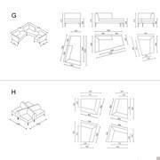 Alias Moduli puzzle sectional sofa in various modular compositions - Modules measurements specifications (model G – H)