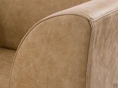 Detail of the shaped armrest of the Alias sofa