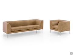 Alias sofa and armchair with low leather feet Retro