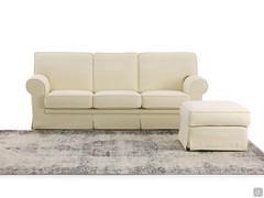 Classic sofa with flounce made of fabric Levante, available also with stitching along the structure