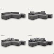 Nimes sofa available in various models: Basic, Comfort, Pascià and Luxury