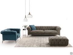 Bellagio modern sofa with armchair and coordinated ottoman