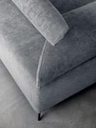 Detail of the reclining headrest with removable cover