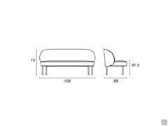 Loveseat Rakel - mesurements scheme