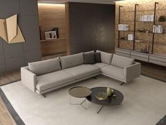 Sectional sofa deep seat 110 or 90 cm Jude. Linear sectional sofa with chaise longue, corner elements, meridienne, armchair and ottoman.