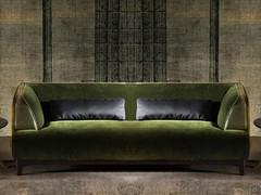 Goya low linear sofa in velvet