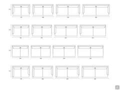 Sectional sofa Jude: linear models d.110 cm, side elements d.110 cm, with armrests, central elements d.110 cm and units for corner sofas d.110 cm