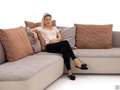 Seat proportion on the corner part of the sofa with goose down cushions