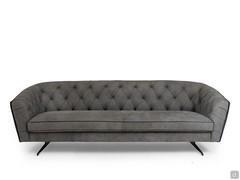 Yale modern handcrafted chesterfield sofa in two-tone leather