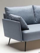 Detail of slim armrest with cushion in support for optimal seating comfort