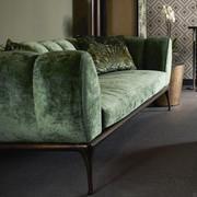 Detail of the quilted cushions of Iseo sofa with its own soft and pleasant volumes