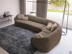 Laurent curved corner sofa upholstered in taupe Byron fabric