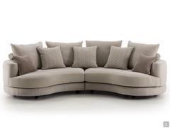 Curved sofa Messico upholstered in stain-resistant fabric Mystic and Makkiano 