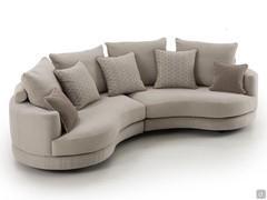 Upholstered 4-seater curved sofa Messico