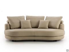 3-seater linear sofa Messico covered in leather 