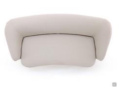 Top view of the Laurent linear sofa, recognisable by its rounded shapes and large upholstered backrest