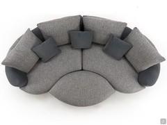 View from above of the Messico curved sofa with ottoman