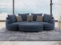 Messico rounded sofa in the 4-seater version with ottoman