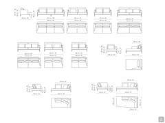 Sofa Paraiso by Bonaldo - Diagrams and dimensions