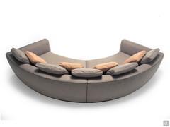 View from above of the curved and symmetrical Preston sofa composed of 2 end sections