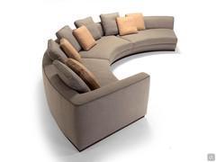 Preston curved sofa composed of 1 end section with armrest and 2 central sections