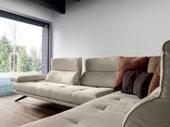 Sofa with adjustable backrest and armrests Maurice with reclining backrest