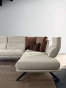 Maurice sofa with adjustable backrest and armrests with open back and seat depth increased by 19 cm