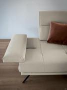 Maurice sofa with armrest in open position and seat width increased by 23 cm