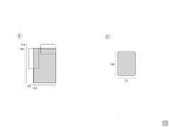 Maurice sofa dimensional diagram: F) peninsula G) ottoman 