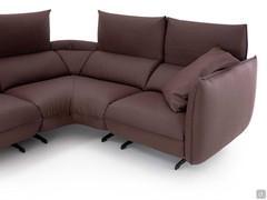 View of the Exeter corner sofa with lift-up headrests and movable corner cushion