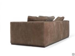 Preston linear sofa seen from behind with Rustic leather upholstery