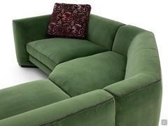 Preston green velvet 90° angled corner sofa