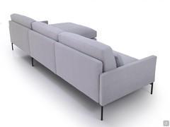 Rear view of the Maxime sofa, with back covered in fabric to match the seats. The finished back also makes Maxime ideal for positioning in the centre of the room