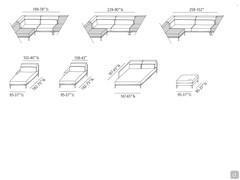 Modularity of corner elements, chaise longue and poffe