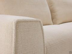 Detail of the upholstery here made of Siena fabric, a woven natural chenille