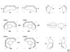 Sofa Ravel - Sizes Compositions and Single Elements