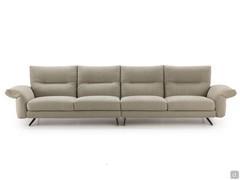 Front view of Carnaby linear sofa with folded down armrests